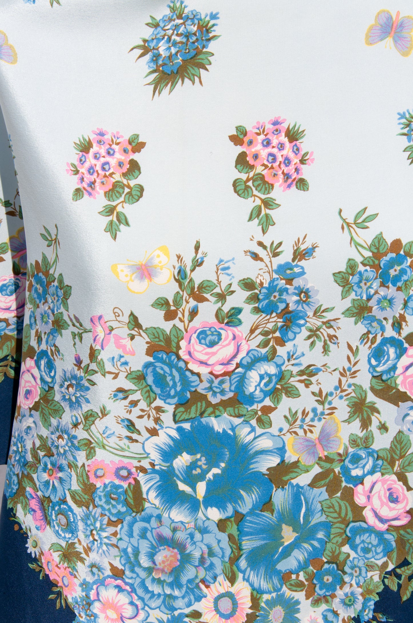 EMANUEL UNGARO 1978 DOCUMENTED VINTAGE FLORAL SILK TRIANGULAR SCARF