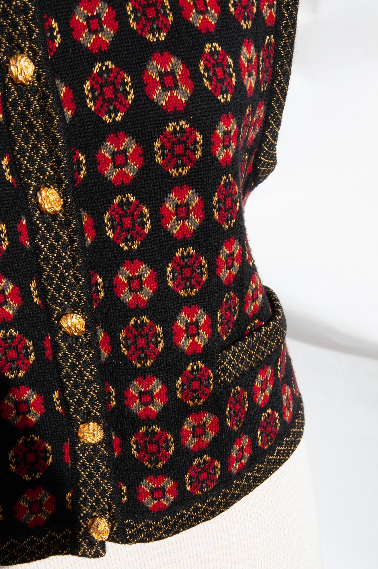 YVES SAINT LAURENT FW 91/92 PATTERNED KNIT VEST