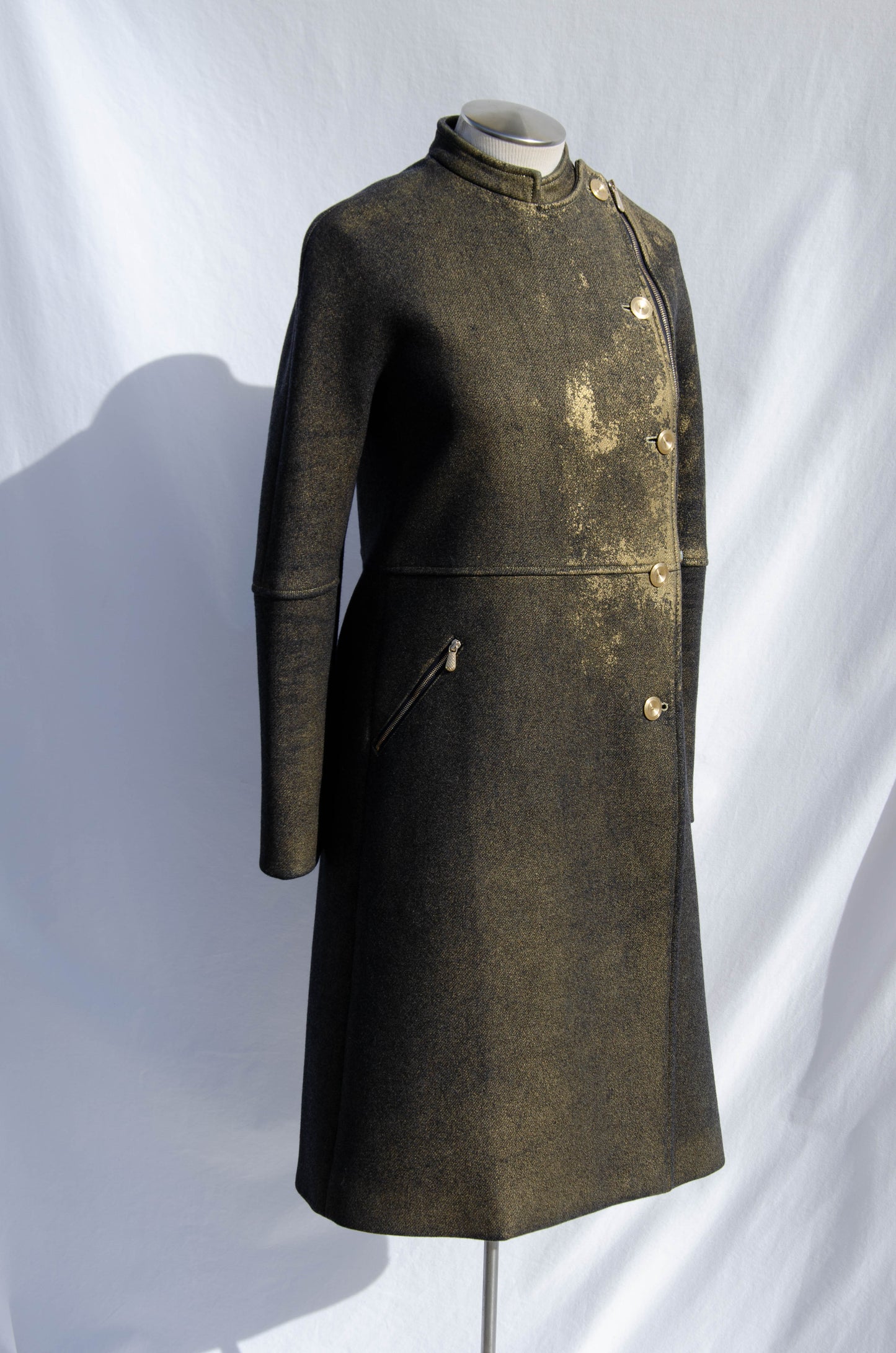 BOTTEGA VENETA PRE FALL 2012 DISTRESSED GOLD COAT