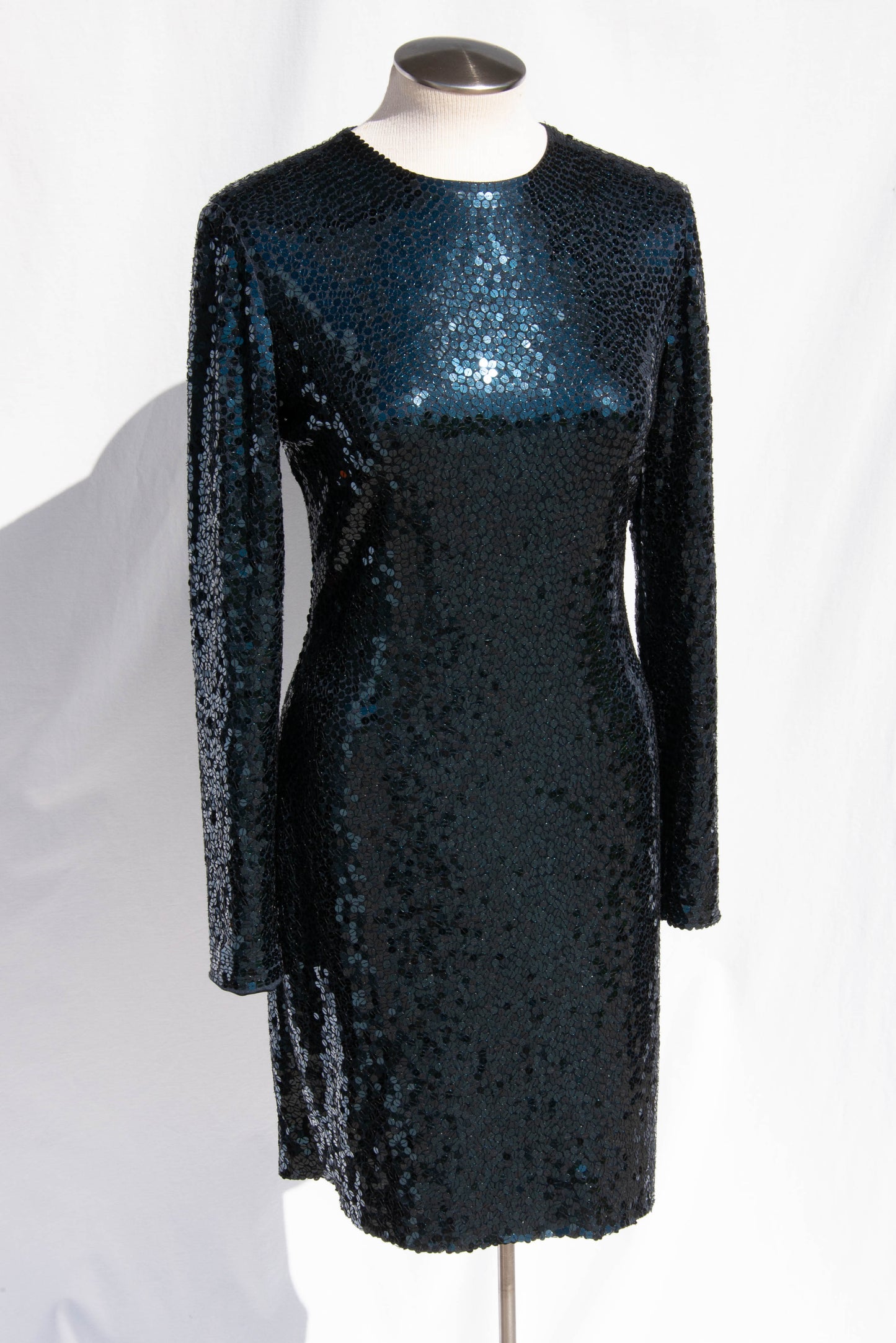 BILL BLASS FW2007 RUNWAY NAVY SEQUIN COCKTAIL DRESS