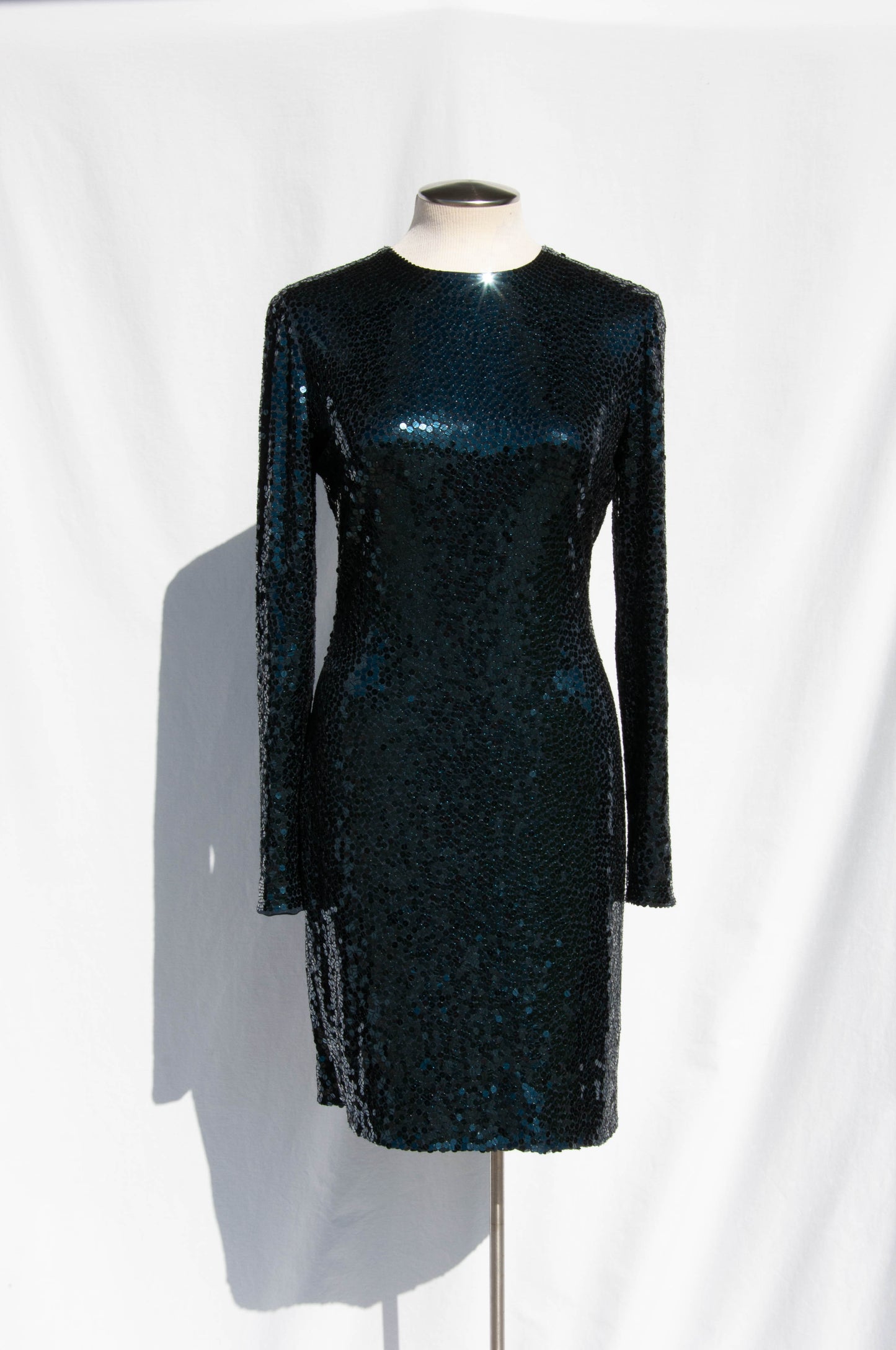 BILL BLASS FW2007 RUNWAY NAVY SEQUIN COCKTAIL DRESS