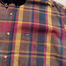 Vintage Guess Shirt Mens Long Sleeve Button Down Cotton Linen Plaid 90s Sz L