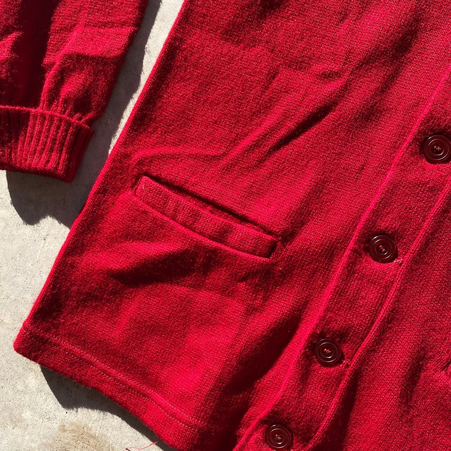 60s Mens Cardgian Collegiate Vintage Grandpa Sweater "O" Patch Chain Stitch Sz42