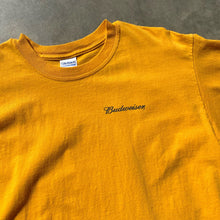 VTG Budweiser TShirt 2002 "Send More Bud" Tee Yellow Gildan Ultra Cotton Sz L