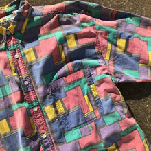Vtg 90's Men's Colorblock Shirt Faded Worn In Funky Tv Sitcom Vibes Shirt Sz XL