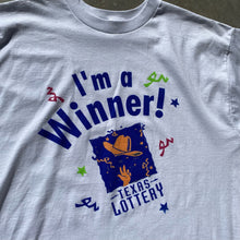 Vtg Graphic TShirt "I'm a Winner. Texas Lottery" Novelty Gambling Cotton Sz M/L