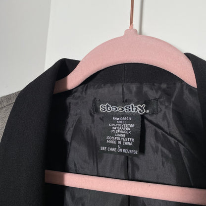 2000s Womens Top Vintage Office Siren Top Tuxedo Vibes Y2K Indie Sleeze SS Sz L