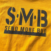 VTG Budweiser TShirt 2002 "Send More Bud" Tee Yellow Gildan Ultra Cotton Sz L