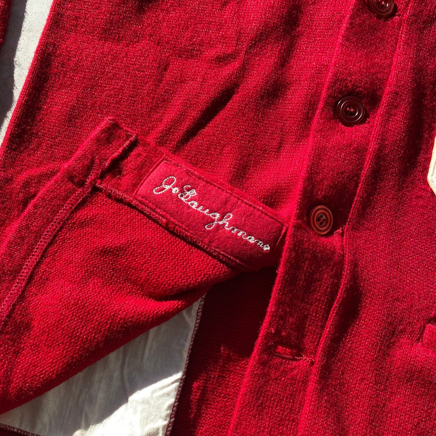 60s Mens Cardgian Collegiate Vintage Grandpa Sweater "O" Patch Chain Stitch Sz42