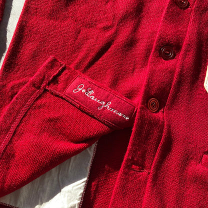 60s Mens Cardgian Collegiate Vintage Grandpa Sweater "O" Patch Chain Stitch Sz42
