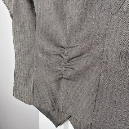 2000s Womens Top Vintage Office Siren Top Tuxedo Vibes Y2K Indie Sleeze SS Sz L