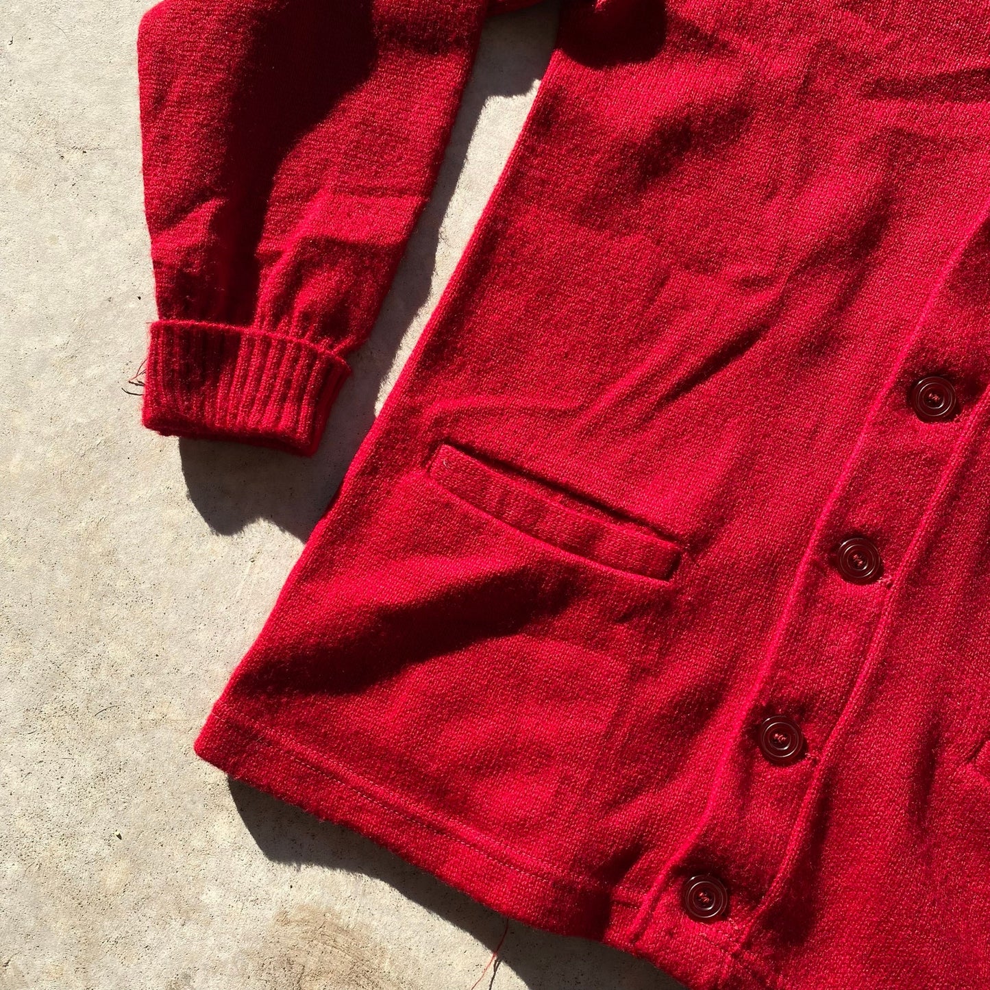 60s Mens Cardgian Collegiate Vintage Grandpa Sweater "O" Patch Chain Stitch Sz42