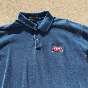 Vintage 90s Men's Novelty Golf Polo Shirt "The Boys" Embroidered Blue Red Sz XL