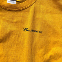 VTG Budweiser TShirt 2002 "Send More Bud" Tee Yellow Gildan Ultra Cotton Sz L