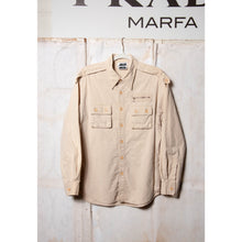 70s Men's Shirt Cream Cotton Button Button Casual Longsleeve Shirt Mad Man Sz M