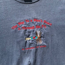 Vtg 90s Men's TShirt “The Way To A Man’s Heart is Through His Fly” Worn In Sz L