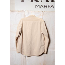 70s Men's Shirt Cream Cotton Button Button Casual Longsleeve Shirt Mad Man Sz M