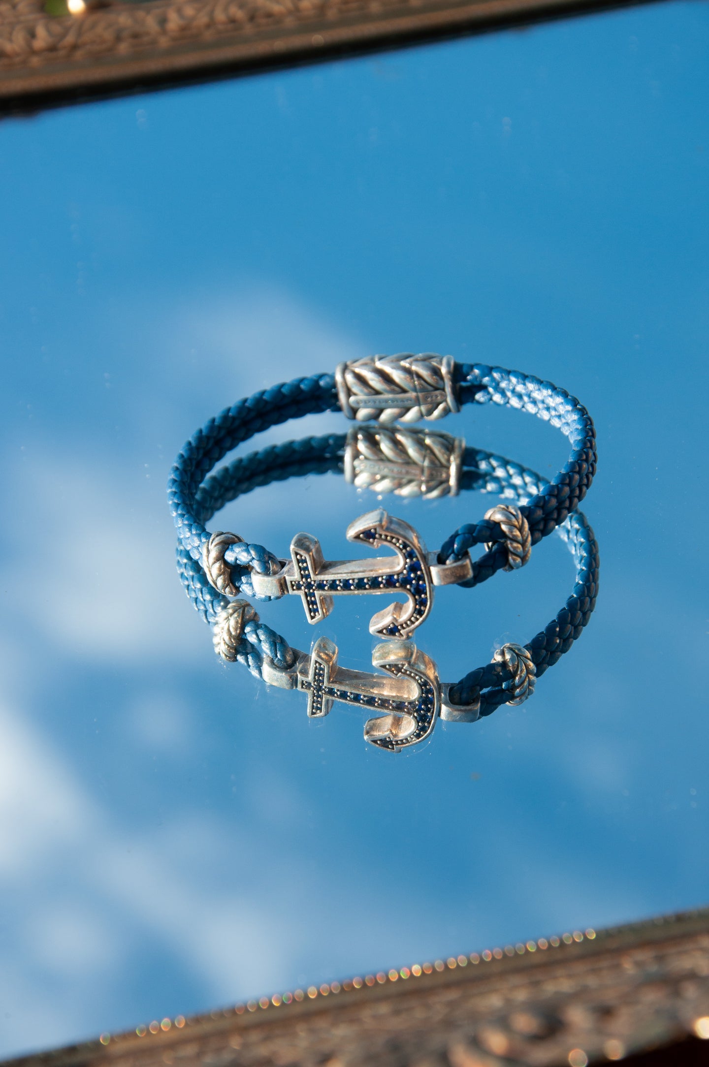 DAVID YURMAN BLUE SAPPHIRE ANCHOR BRACELET