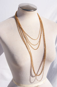 VINTAGE GOLD TONE MULTI-STRAND NECKLACE