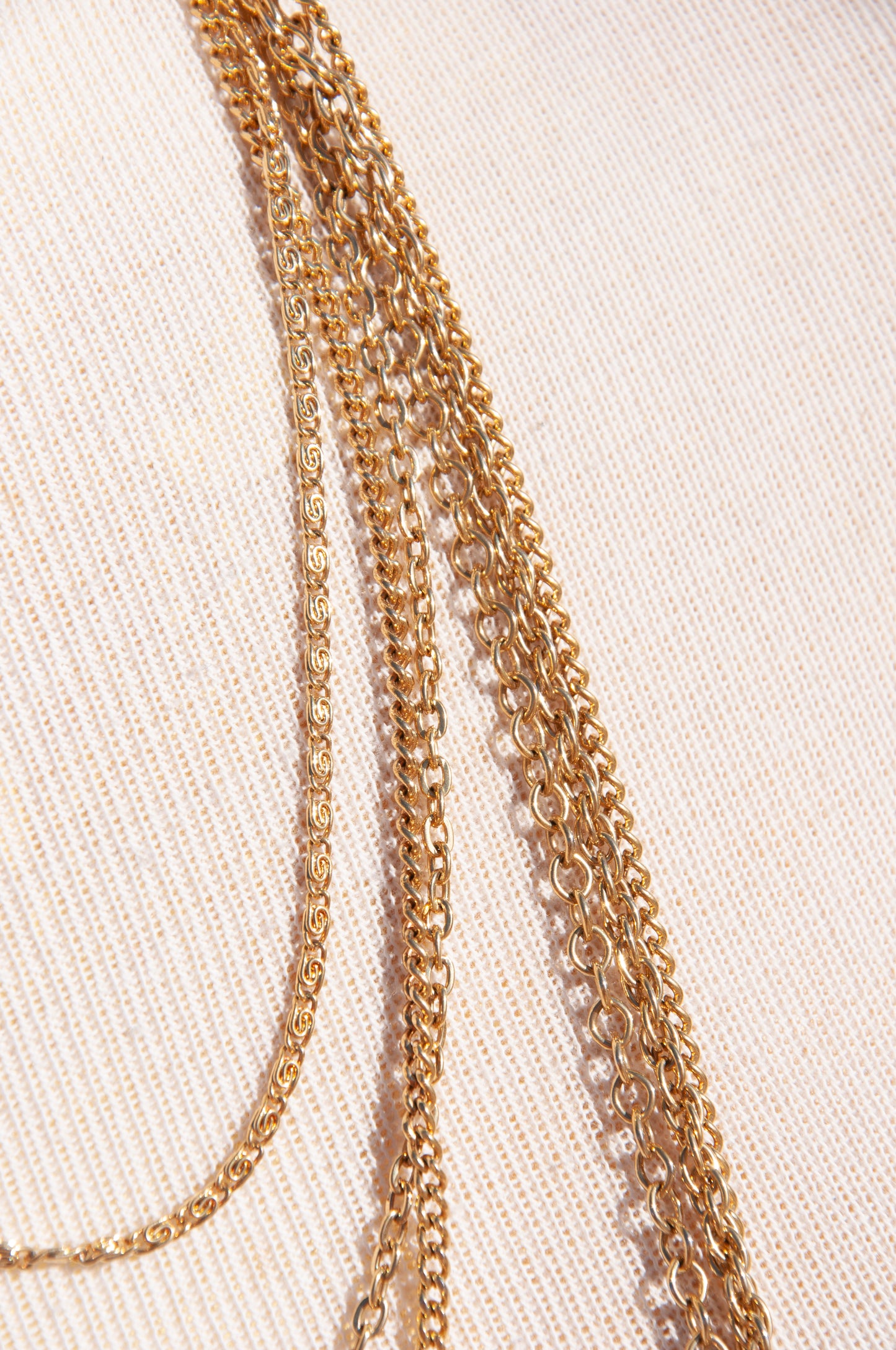 VINTAGE GOLD TONE MULTI-STRAND NECKLACE