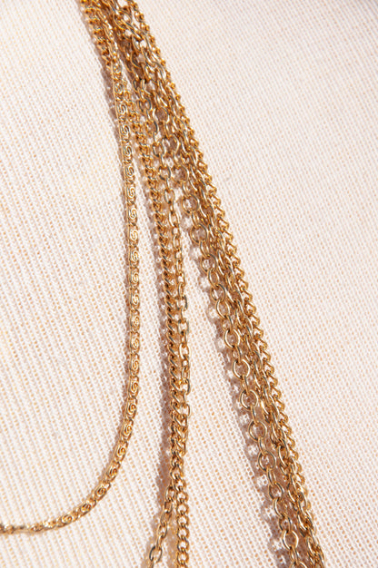 VINTAGE GOLD TONE MULTI-STRAND NECKLACE