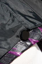 COURREGES VINTAGE PURPLE AND BLACK TEXTURED LIGHTNING PRINT JACKET