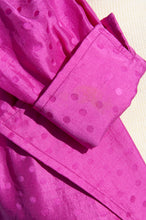 YVES SAINT LAURENT 1990S FUSCHIA RAW SILK POLKA DOT SHIRT