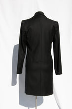 CLAUDE MONTANA BLACK DOUBLE BREASTED LIGHTWEIGHT WOOL COAT