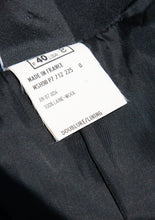 CLAUDE MONTANA BLACK DOUBLE BREASTED LIGHTWEIGHT WOOL COAT