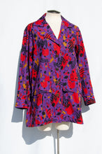 YVES SAINT LAURENT PURPLE AND RED VINTAGE 1990S BELTED COTTON JACKET/SHIRT