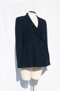 CHANEL VINTAGE 1990S LIGHTWEIGHT NAVY JACKET