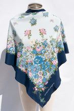 EMANUEL UNGARO 1978 DOCUMENTED VINTAGE FLORAL SILK TRIANGULAR SCARF