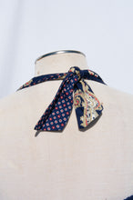 NEIMAN MARCUS 1970S NAVY PAISLEY HALTER NECK DRESS