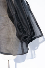 YVES SAINT LAURENT SPRING 1991 SHEER BLACK SILK OPEN OVERSIZED JACKET