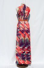 WATERCOLOR CORAL PATTERNED 60S MAXI DRESS