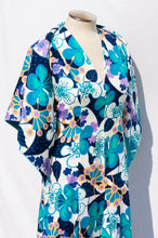 MOLLIE PARNIS BOUTIQUE EARLY 70S BLUE FLORAL MAXI DRESS AND SCARF