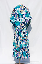 MOLLIE PARNIS BOUTIQUE EARLY 70S BLUE FLORAL MAXI DRESS AND SCARF