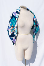 MOLLIE PARNIS BOUTIQUE EARLY 70S BLUE FLORAL MAXI DRESS AND SCARF