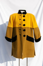 YVES SAINT LAURENT VINTAGE TWO TONE YELLOW AND GREEN SWING COAT
