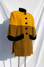 YVES SAINT LAURENT VINTAGE TWO TONE YELLOW AND GREEN SWING COAT