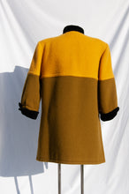 YVES SAINT LAURENT VINTAGE TWO TONE YELLOW AND GREEN SWING COAT