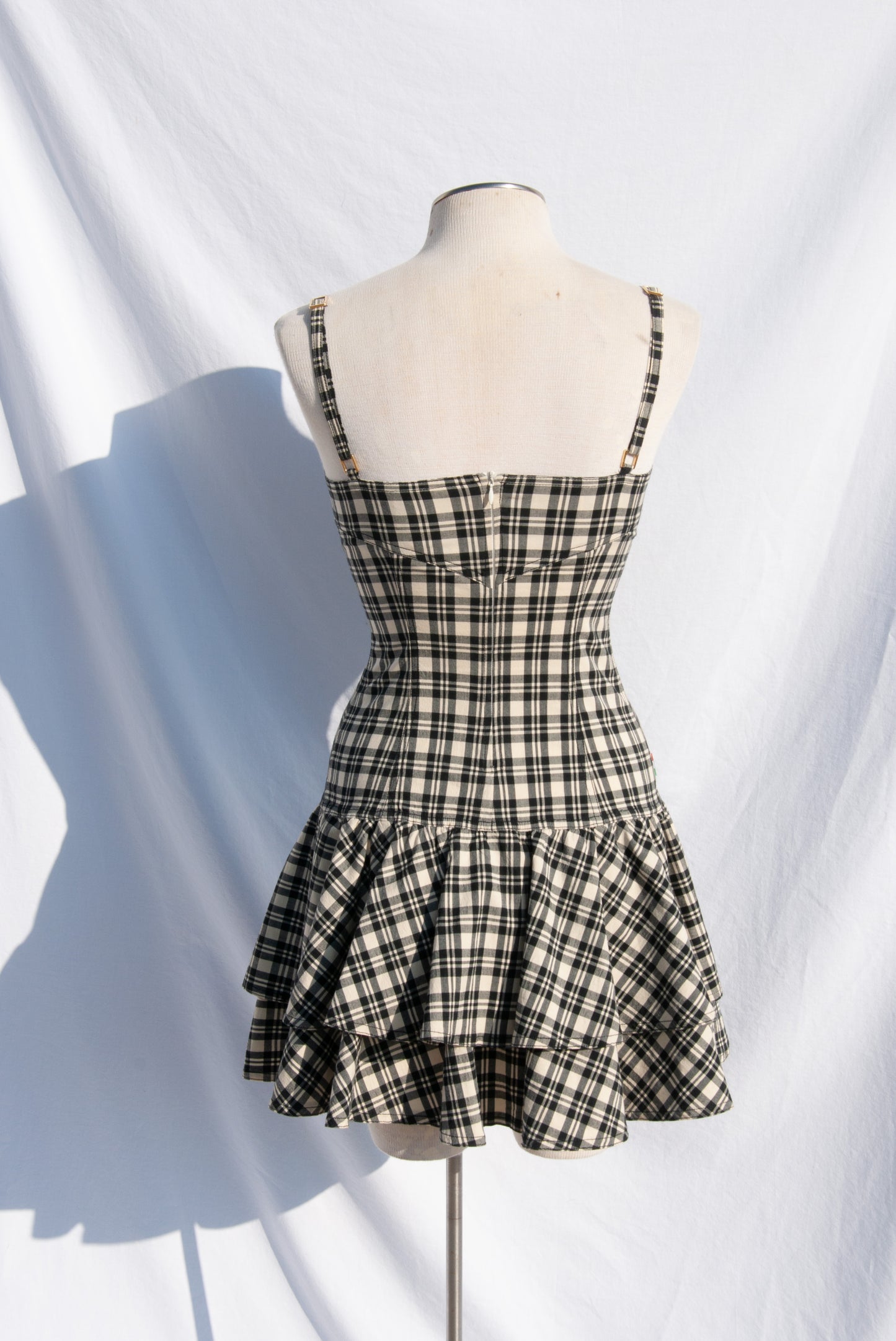 MOSCHINO JEANS 1990S BLACK AND WHITE MINI DRESS