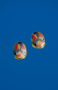 VINTAGE MULTICOLOR OVAL SHAPE EARRINGS