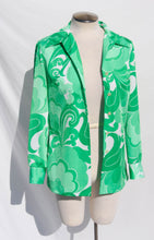 PYKETTES 1970S PSYCHEDELIC GREEN SHIRT