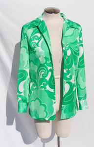 PYKETTES 1970S PSYCHEDELIC GREEN SHIRT