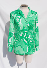 PYKETTES 1970S PSYCHEDELIC GREEN SHIRT