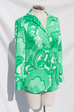 PYKETTES 1970S PSYCHEDELIC GREEN SHIRT