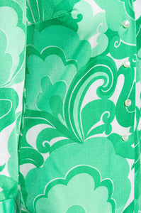 PYKETTES 1970S PSYCHEDELIC GREEN SHIRT
