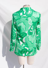 PYKETTES 1970S PSYCHEDELIC GREEN SHIRT