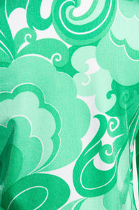 PYKETTES 1970S PSYCHEDELIC GREEN SHIRT